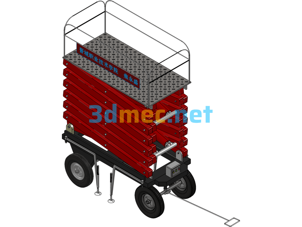 Hydraulic 4-Wheel Lift Platform - 3D Model SolidWorks Free Download