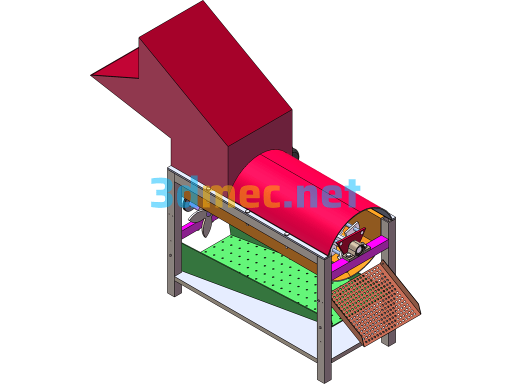 Design Of A New Corn Thresher (Passed Graduation Defense) - 3D Model SolidWorks CAXA-IronCAD Free Download