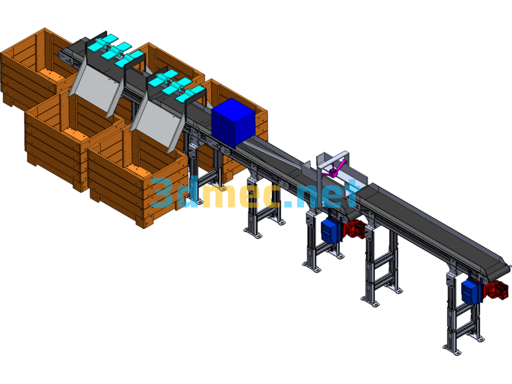 Wood Separation Conveyor - 3D Model SolidWorks Free Download