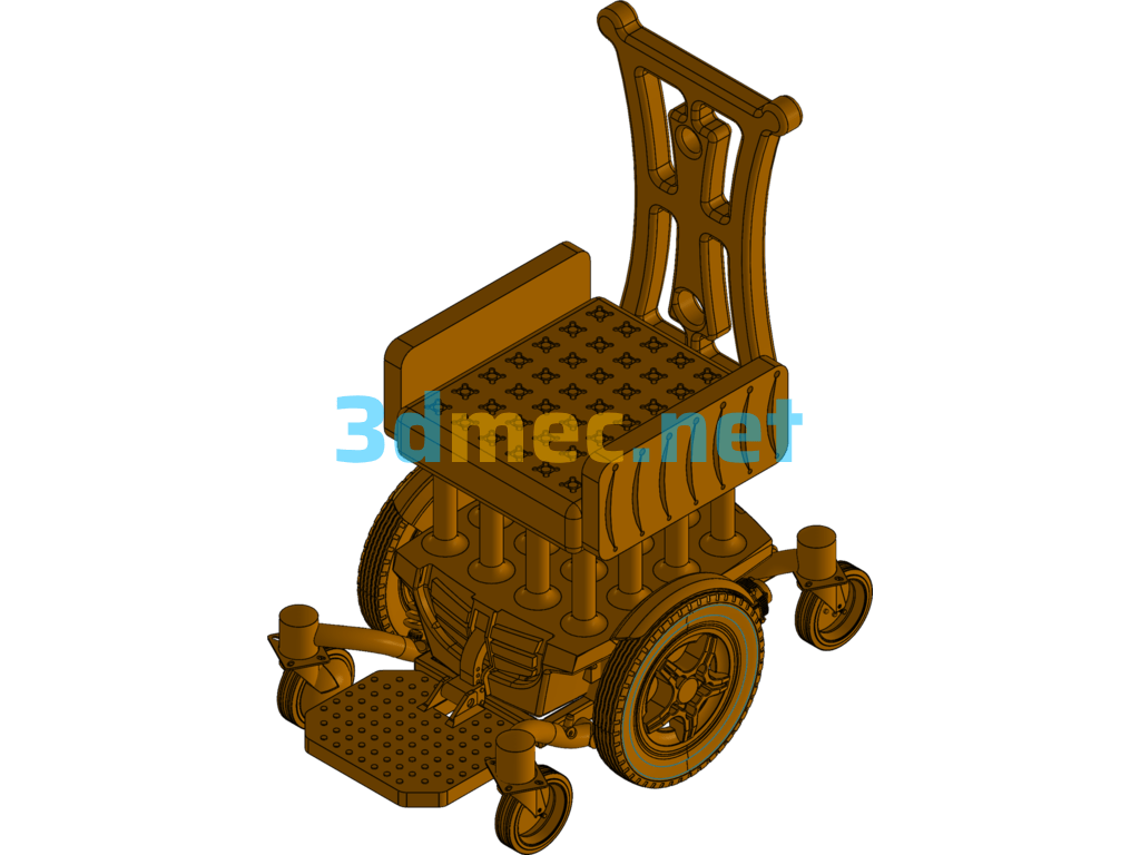 Direction Sensing Electric Wheelchair - 3D Model SolidWorks UG(NX) Catia Free Download