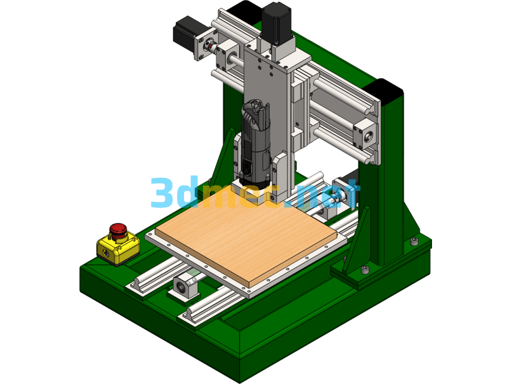 Three-Axis Desktop CNC Engraving Machine - 3D Model SolidWorks Free Download