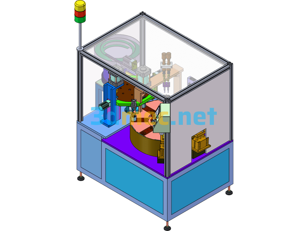 Motor Assembly Machine Schematic Diagram - 3D Model SolidWorks Free Download