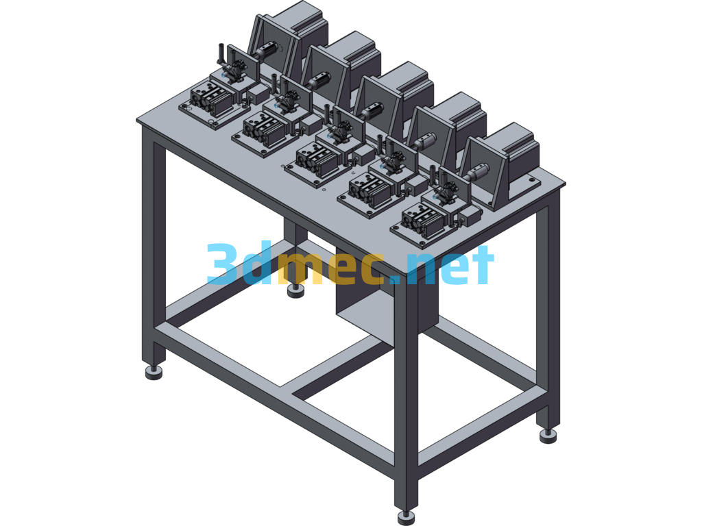 5-Station Stove Valve Life Test Machine - 3D Model SolidWorks Free Download