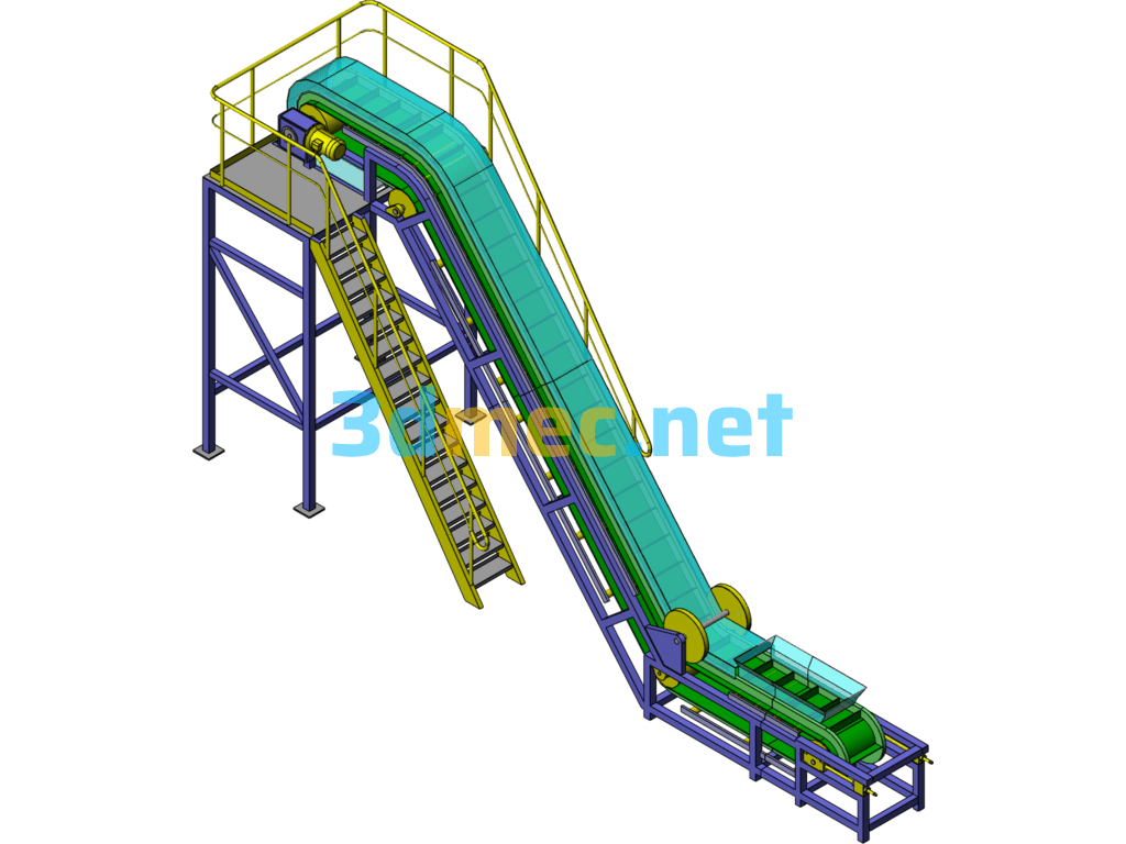 Lifting Belt Conveyor - 3D Model SolidWorks Free Download