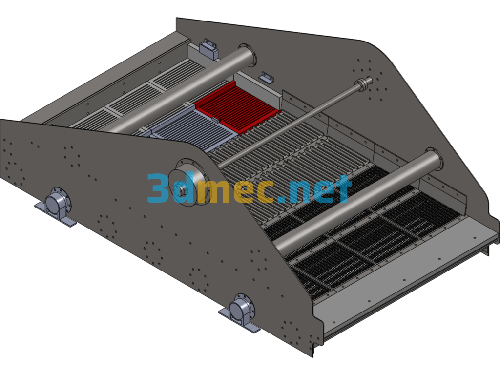 Vibrating Screen Structure Simulation Diagram - 3D Model SolidWorks Free Download