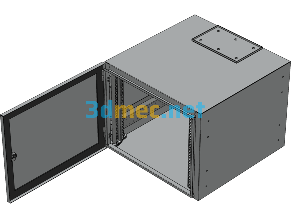 9U IP65 Wall Box - 3D Model SolidWorks Free Download