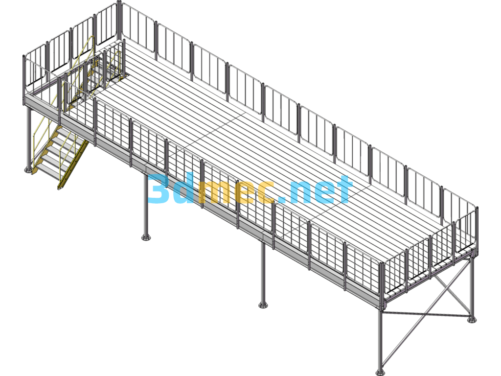 Sheet Metal Model Steel Platform - 3D Model SolidWorks Free Download