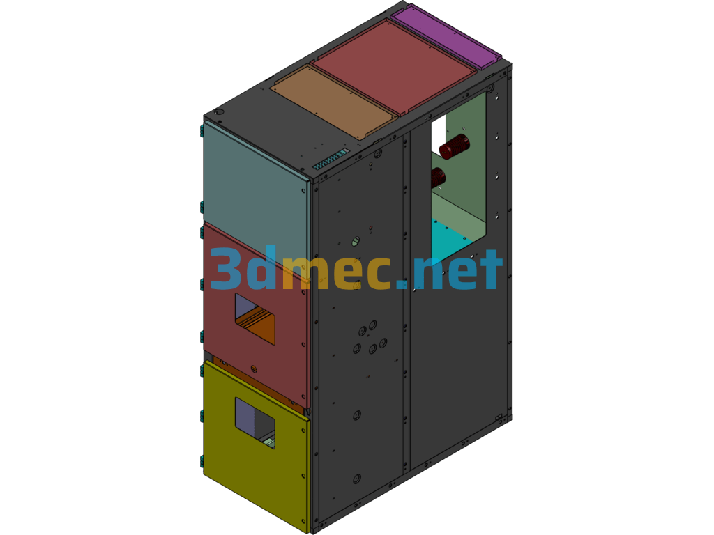 Sheet Metal Cabinet Drawer Type Electric Cabinet - 3D Model SolidWorks Free Download