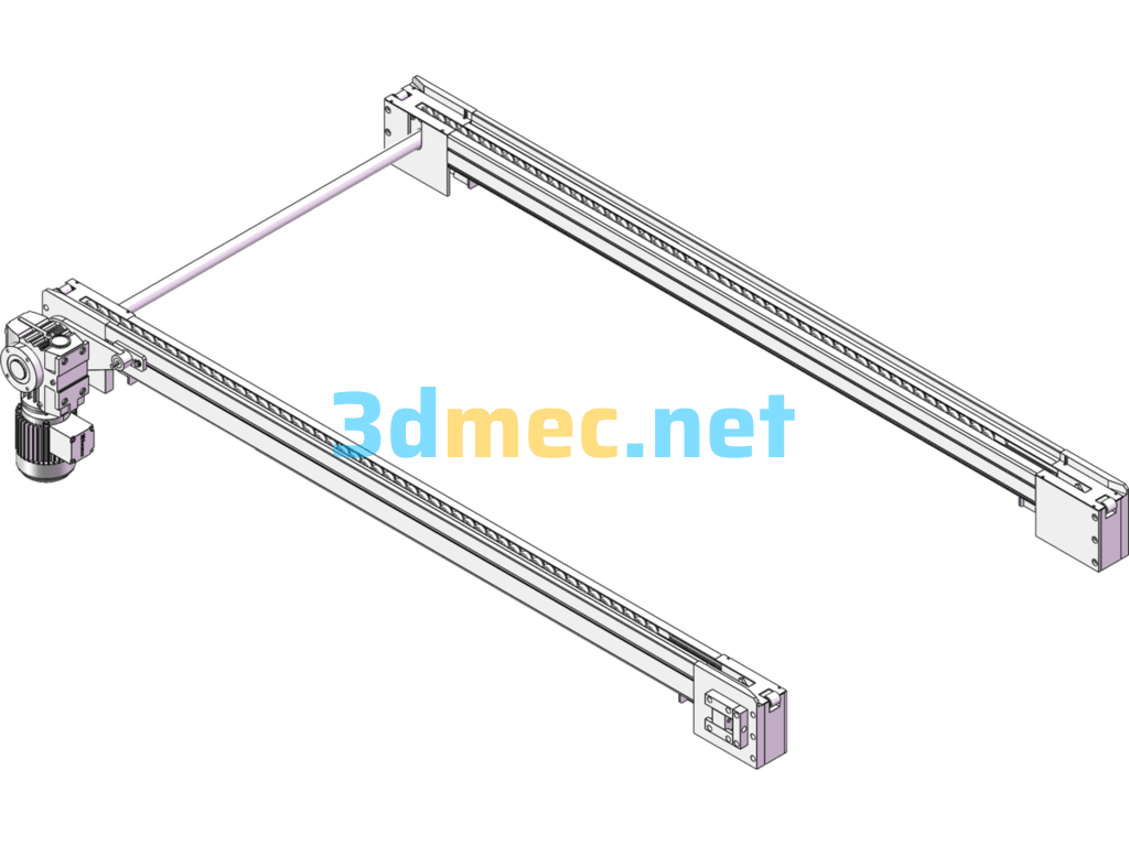 Double Speed Chain Conveyor Line - 3D Model SolidWorks Free Download