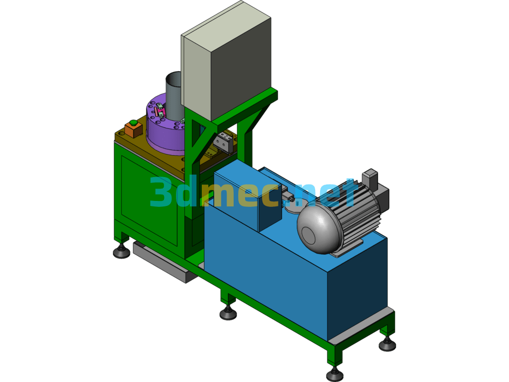 HSF Series Side Small Hole Punching Machine - 3D Model SolidWorks Free Download