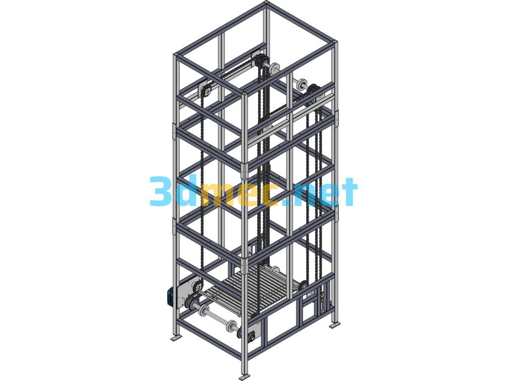 Z Type Reciprocating Elevator - 3D Model SolidWorks Free Download