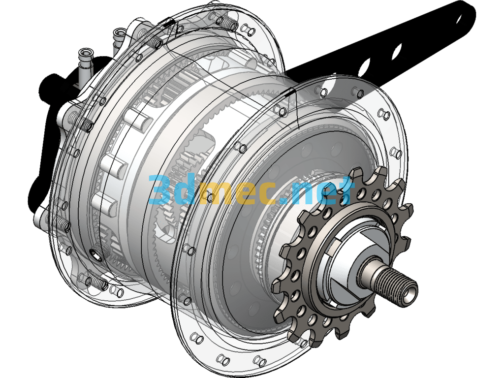 Rohloff Bicycle Rotary Internal Hub Gearbox - 3D Model SolidWorks Free Download