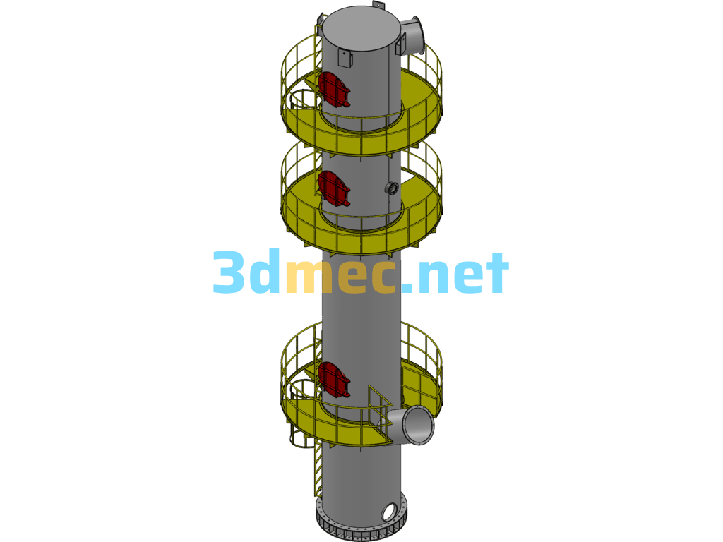 14m Water Washing Tower - 3D Model SolidWorks Free Download