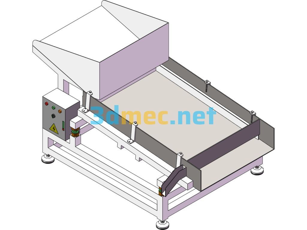 Powder Vibrating Screen Machine - 3D Model SolidWorks Free Download