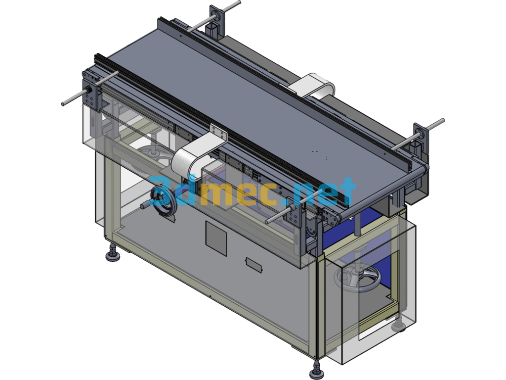 Flat Belt Conveyor - 3D Model SolidWorks Free Download