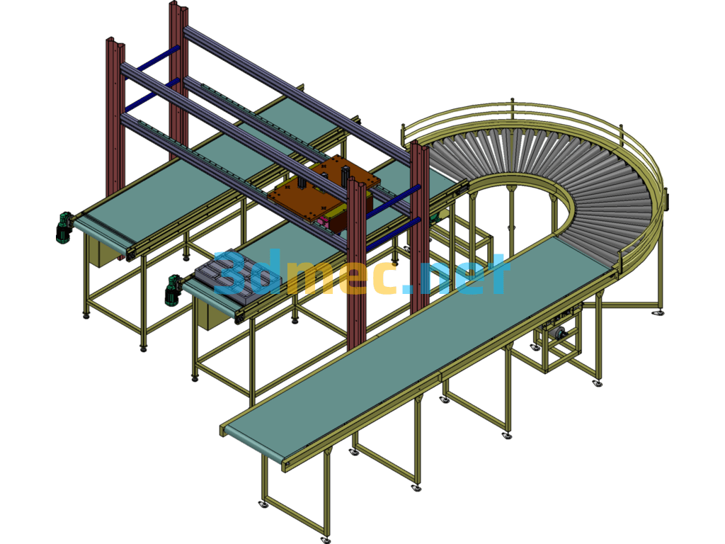 Cake Conveyor Line Automatic Conveyor - 3D Model SolidWorks Free Download