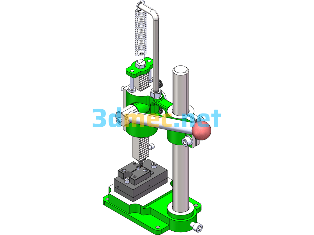 Manual Press (With Engineering Drawings, Editable) - 3D Model SolidWorks Free Download