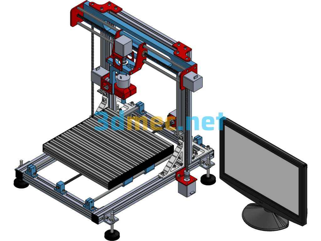 Desktop 5-Axis Engraving Machine Model - 3D Model SolidWorks Free Download