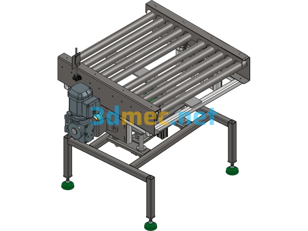 Lifting And Rotating Drum Line - 3D Model SolidWorks Free Download