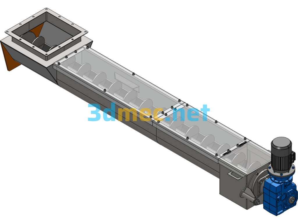 Screw Conveyor Complete Set Of 3D Images - 3D Model SolidWorks Free Download