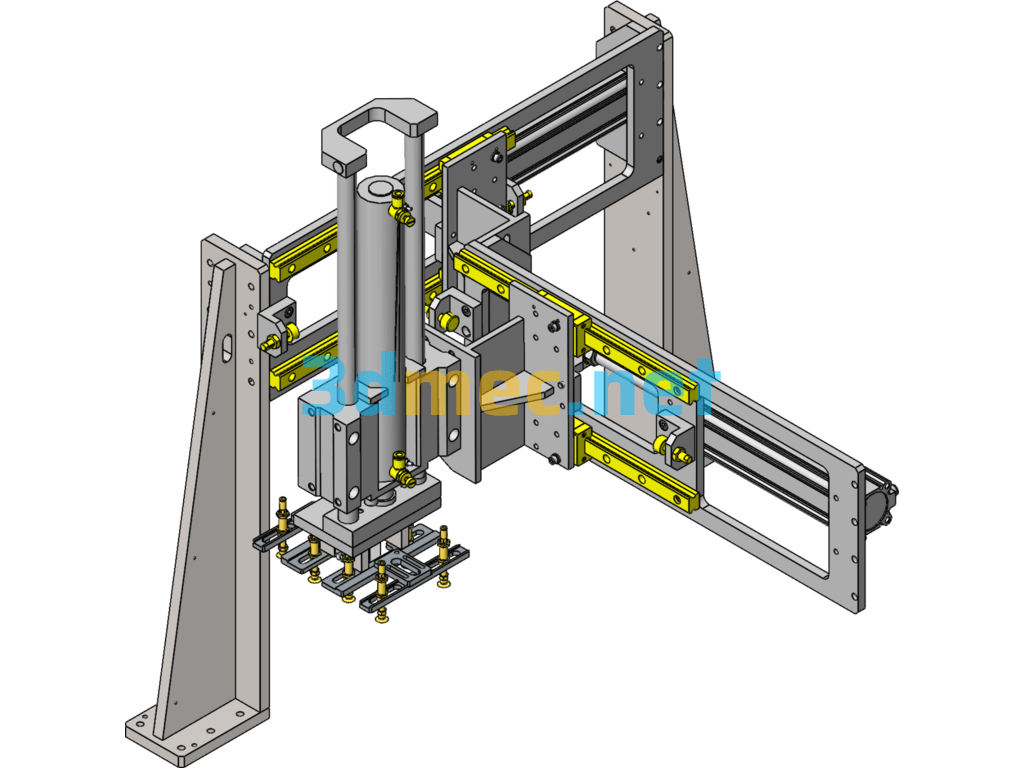 Three-Axis Robot With Suction Cup - 3D Model SolidWorks Free Download