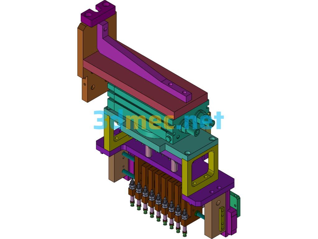 Non-Standard Variable Spacing Mechanism 2 Rotating Material Taking Mechanism - 3D Model SolidWorks Free Download