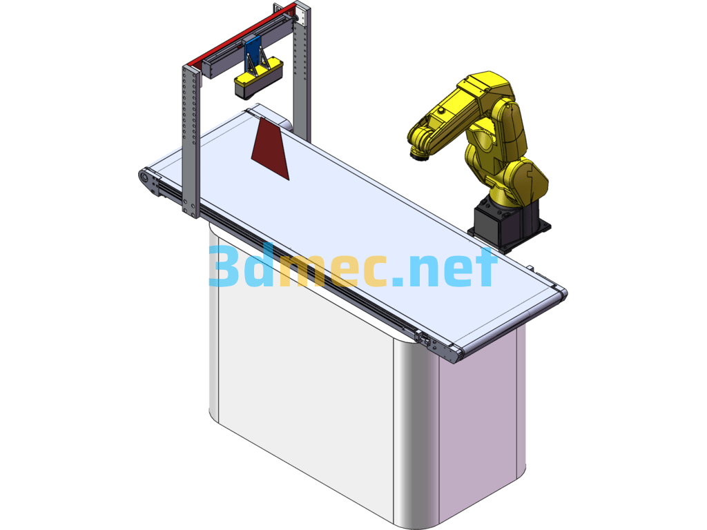 Vision Guides The Robot To Clamp The Workpiece - 3D Model SolidWorks Free Download