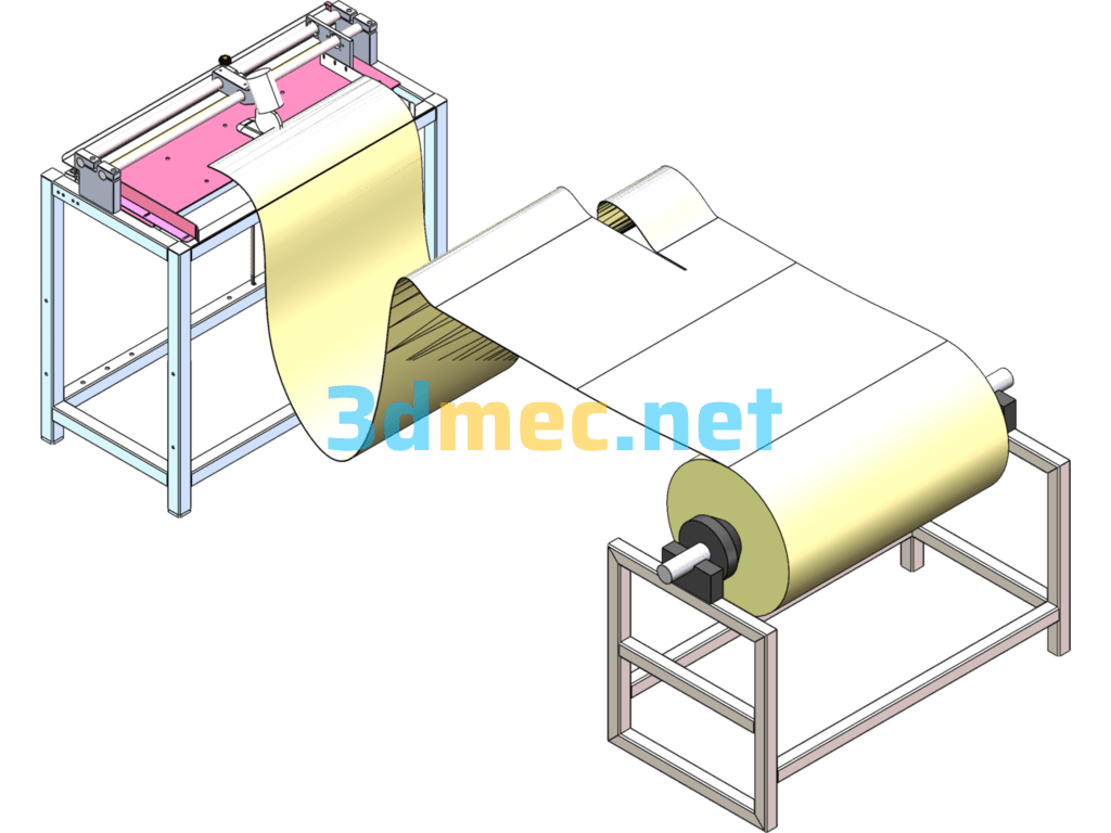 An Industrial Wire Filter Cutting Equipment - 3D Model SolidWorks Free Download