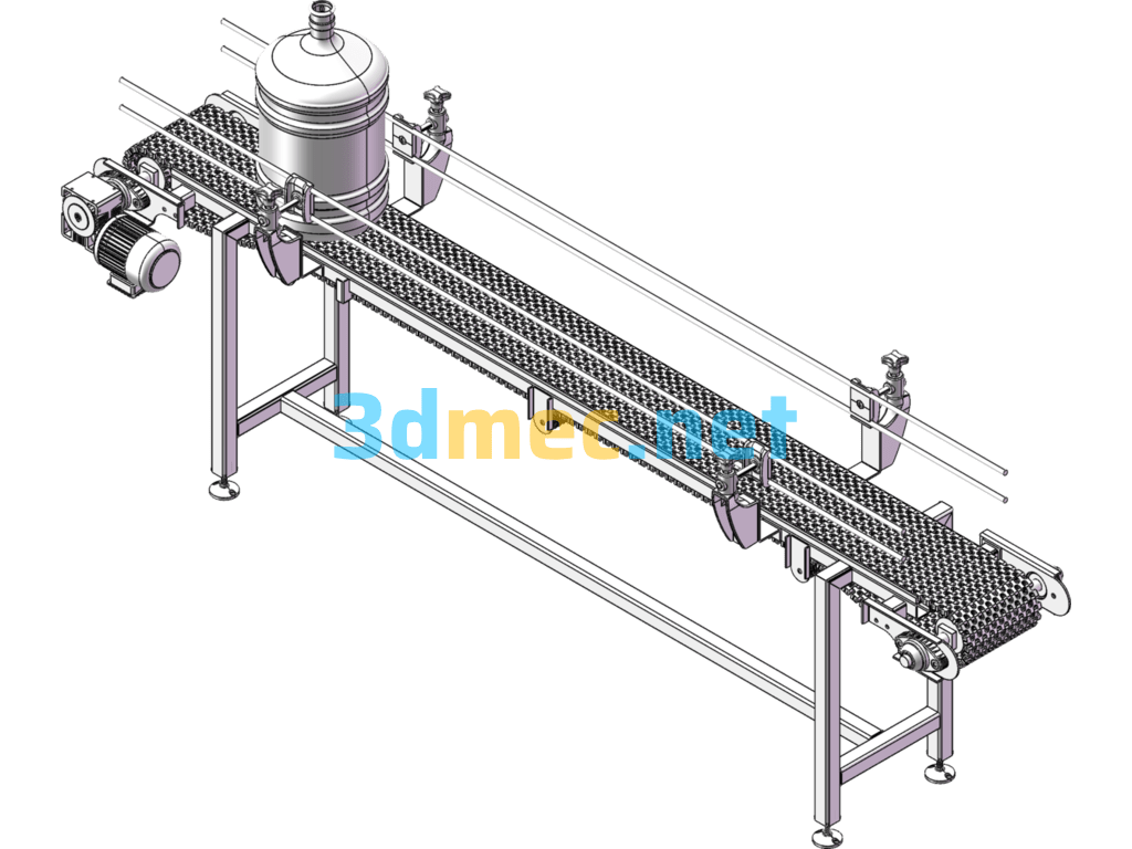 Bottled Water Conveyor - 3D Model SolidWorks Free Download