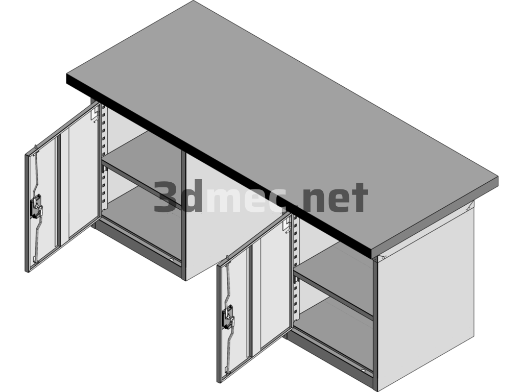 A Workshop Work Table Design - 3D Model SolidWorks Free Download