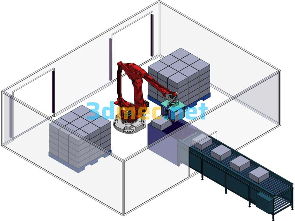 Robotic Palletizing Solution - 3D Model SolidWorks Free Download