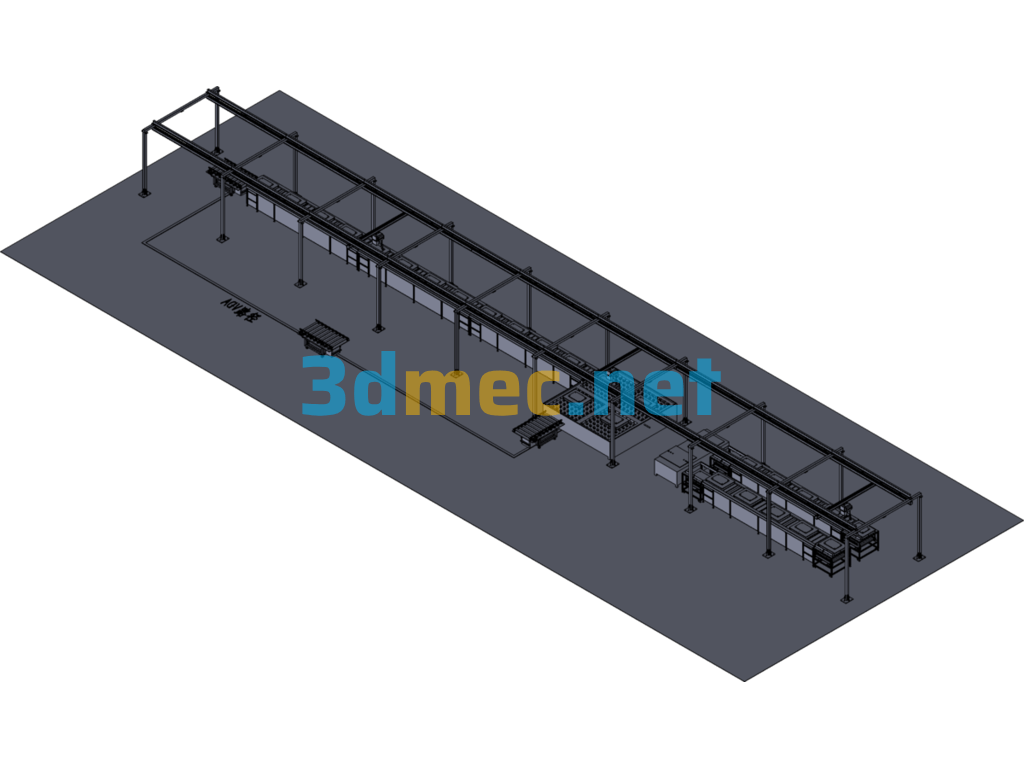 Hydrogen Fuel Cell Engine Assembly Line Solution - 3D Model SolidWorks Free Download