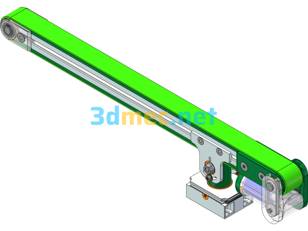 Small Conveyor Belt Model Of Classic Transmission Device - 3D Model SolidWorks Free Download