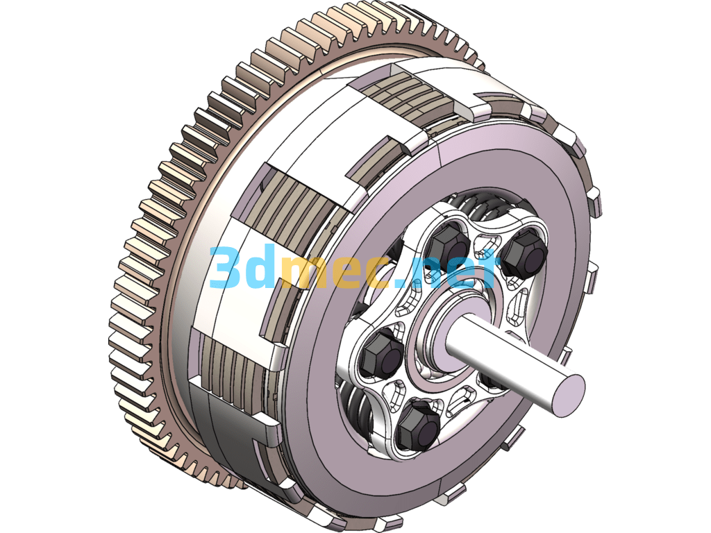 Pull-Type Clutch For Mining Engineering Vehicles - 3D Model SolidWorks Free Download