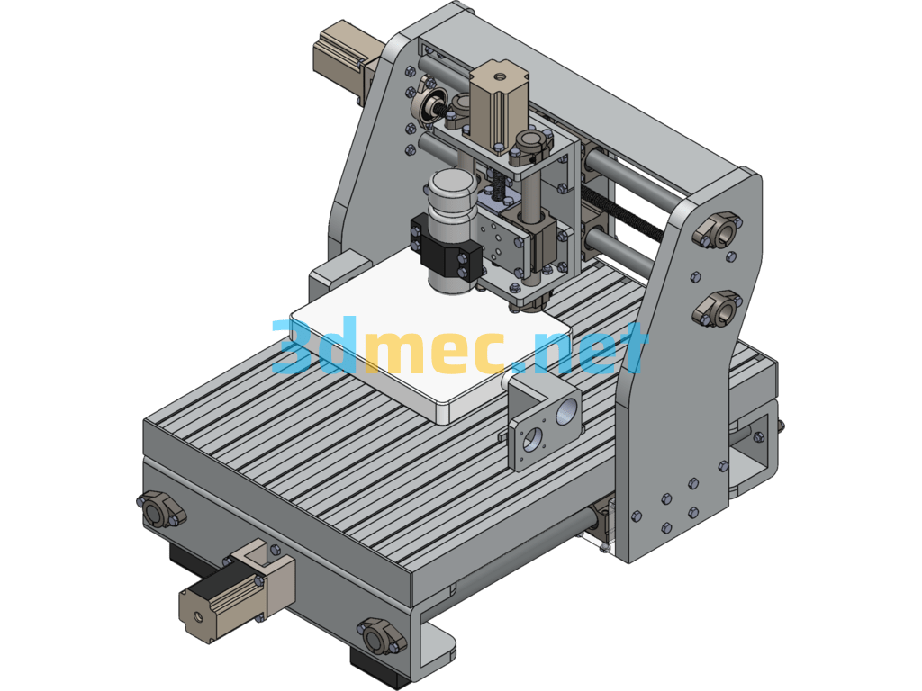 Small Four-Axis CNC Milling Machine - 3D Model SolidWorks Free Download