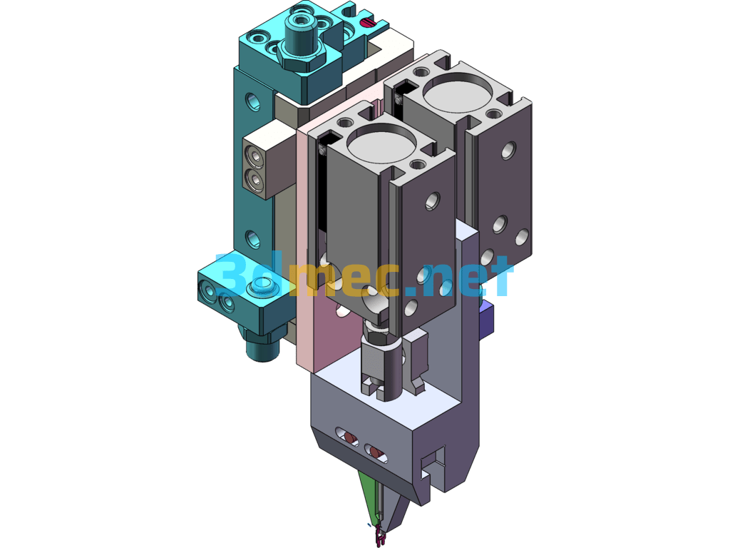 Material Clamping And Ejection Mechanism - 3D Model SolidWorks Free Download