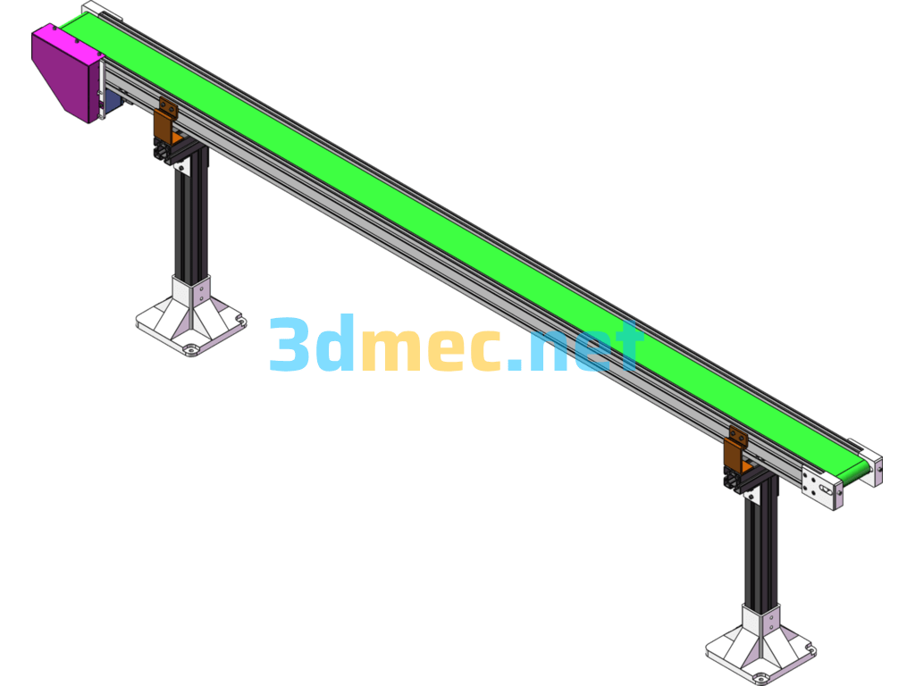 Belt Line Uses 2080 Profile - 3D Model SolidWorks Free Download