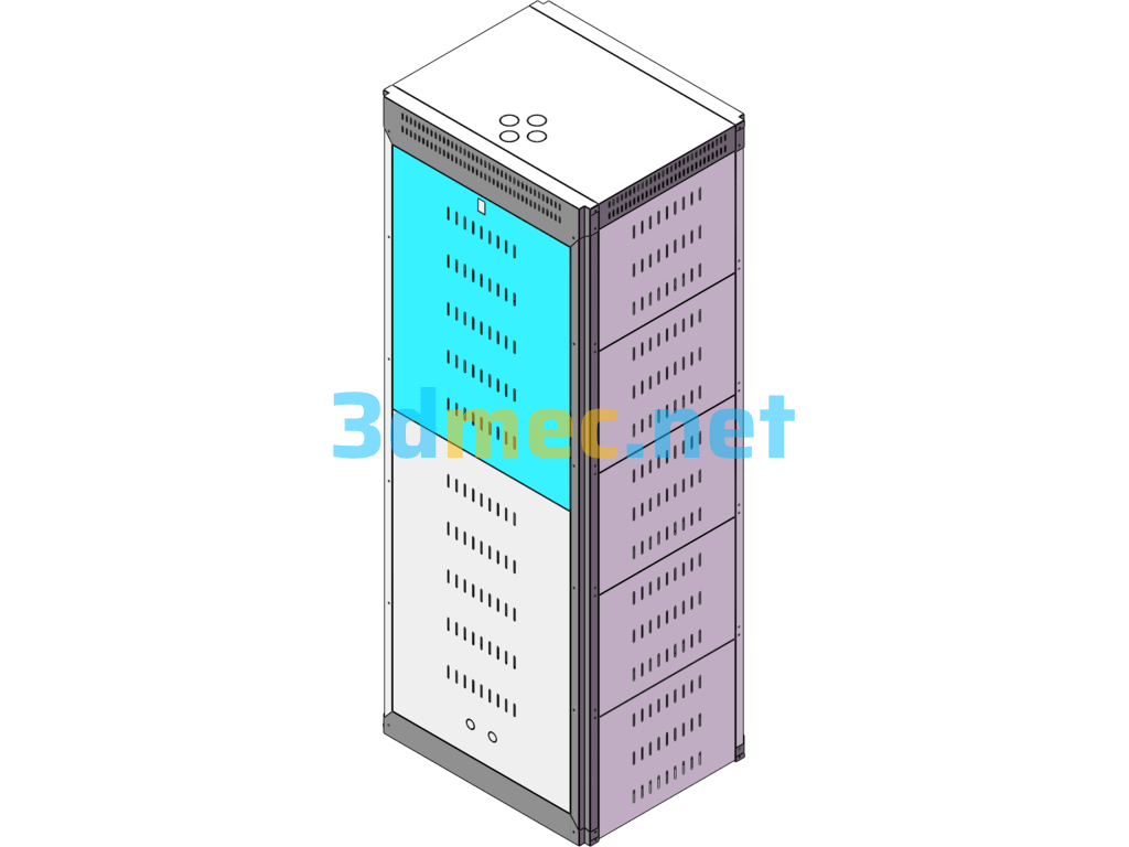 51,2v100AH Lithium Battery 750x600x2000-5 Battery Cabinet - 3D Model SolidWorks Free Download