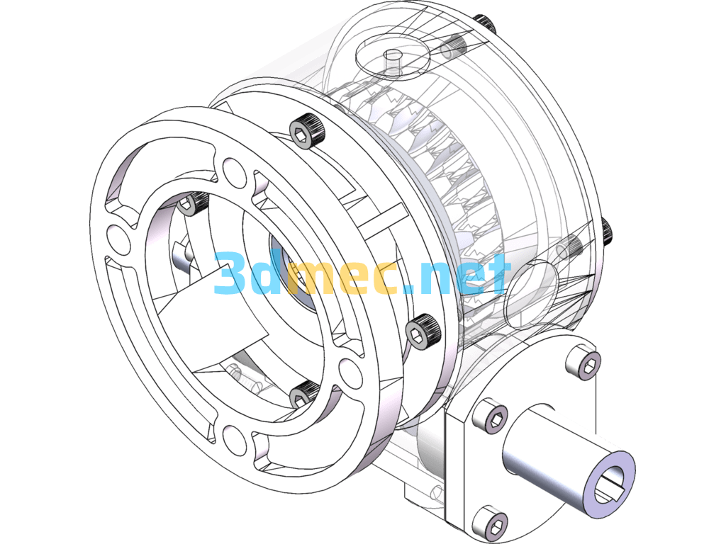 Worm Gear Reducer (Including Explosion Diagram Motion Animation Simulation) - 3D Model SolidWorks Free Download