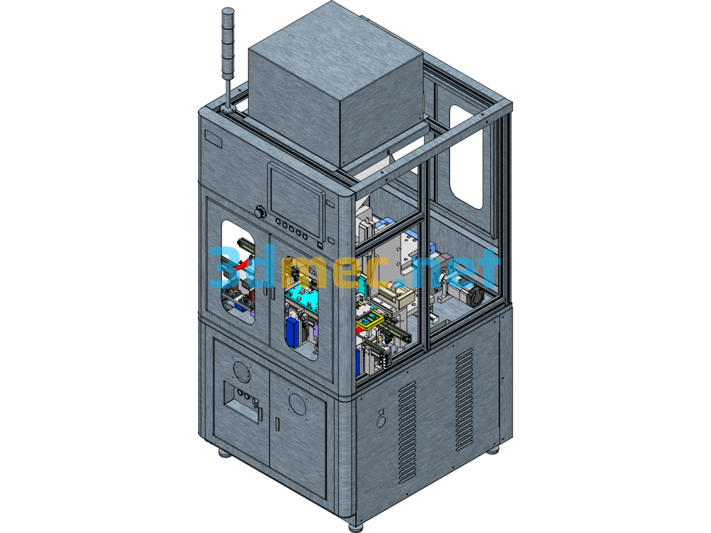 Barcode Scanning, Visual Inspection, Power-On Performance Tester - 3D Model SolidWorks Free Download