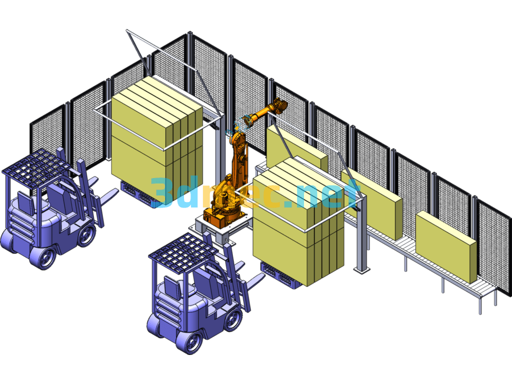 60-Inch TV Stacking And Handling - 3D Model SolidWorks Free Download