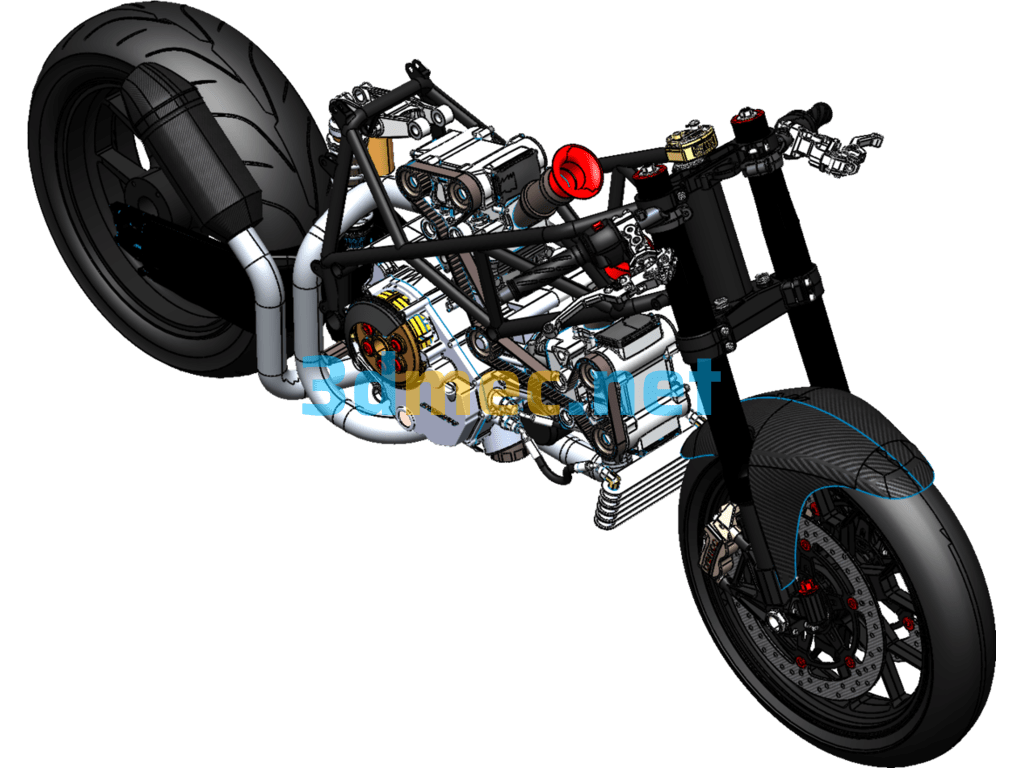 Motorcycle - 3D Model SolidWorks Free Download