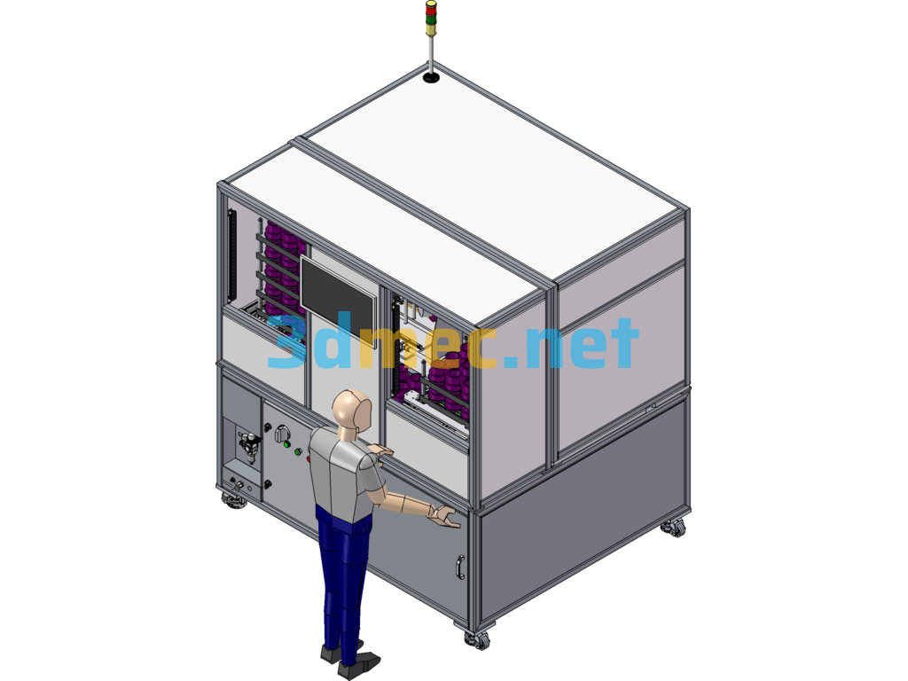 Filter Testing Automation Machine (Automatic Loading And Stacking) - 3D Model SolidWorks Free Download