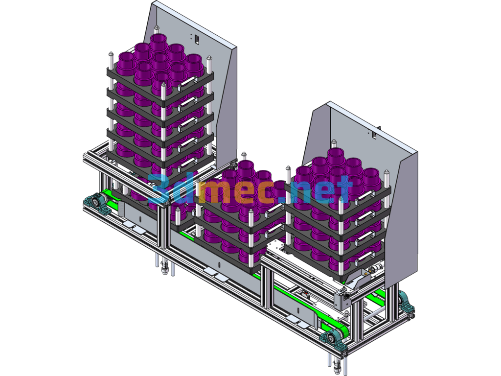 Side Belt Horizontal Conveyor Model - 3D Model SolidWorks Free Download