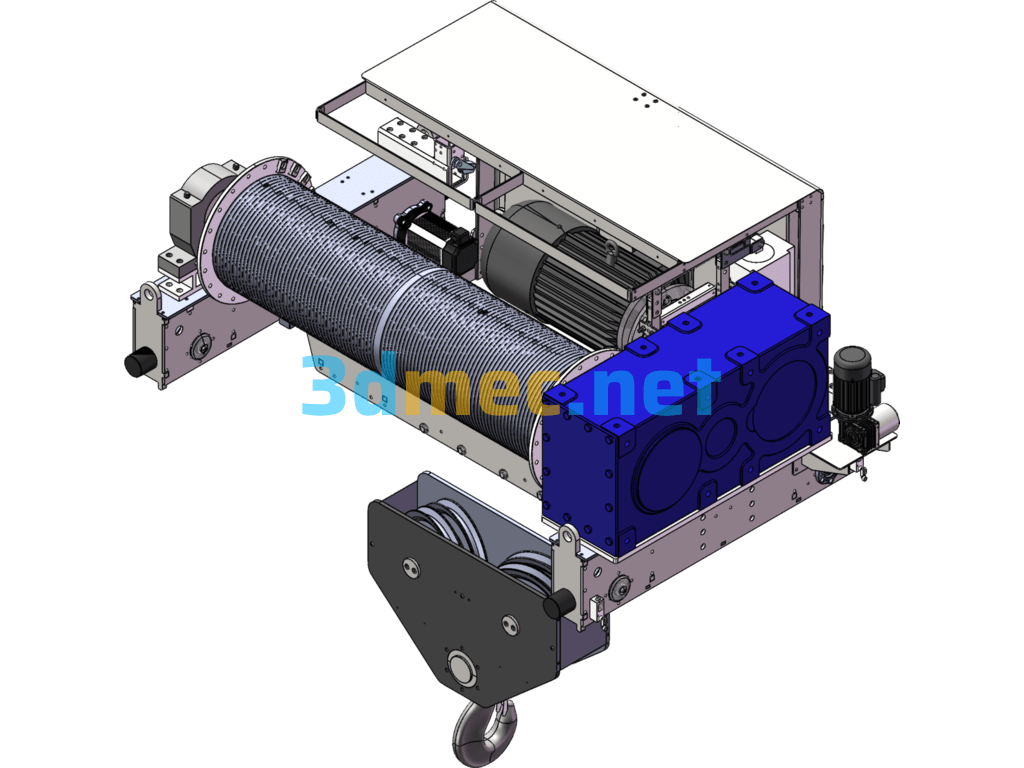 20 Ton Hook Bridge Crane Lifting Trolley - 3D Model SolidWorks Free Download