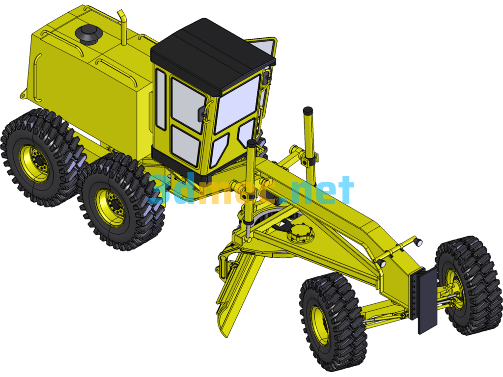 Construction Machinery Grader - 3D Model SolidWorks Free Download