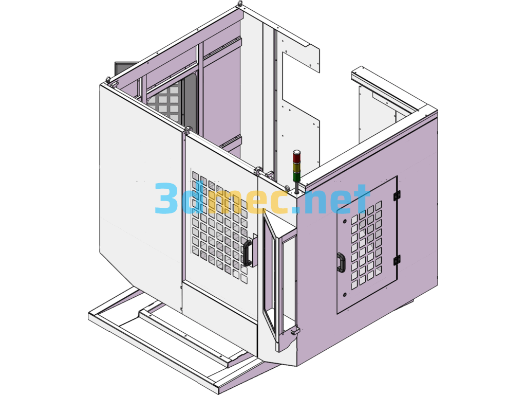 CNC Machining Center Shell Sheet Metal Cover - 3D Model SolidWorks Free Download