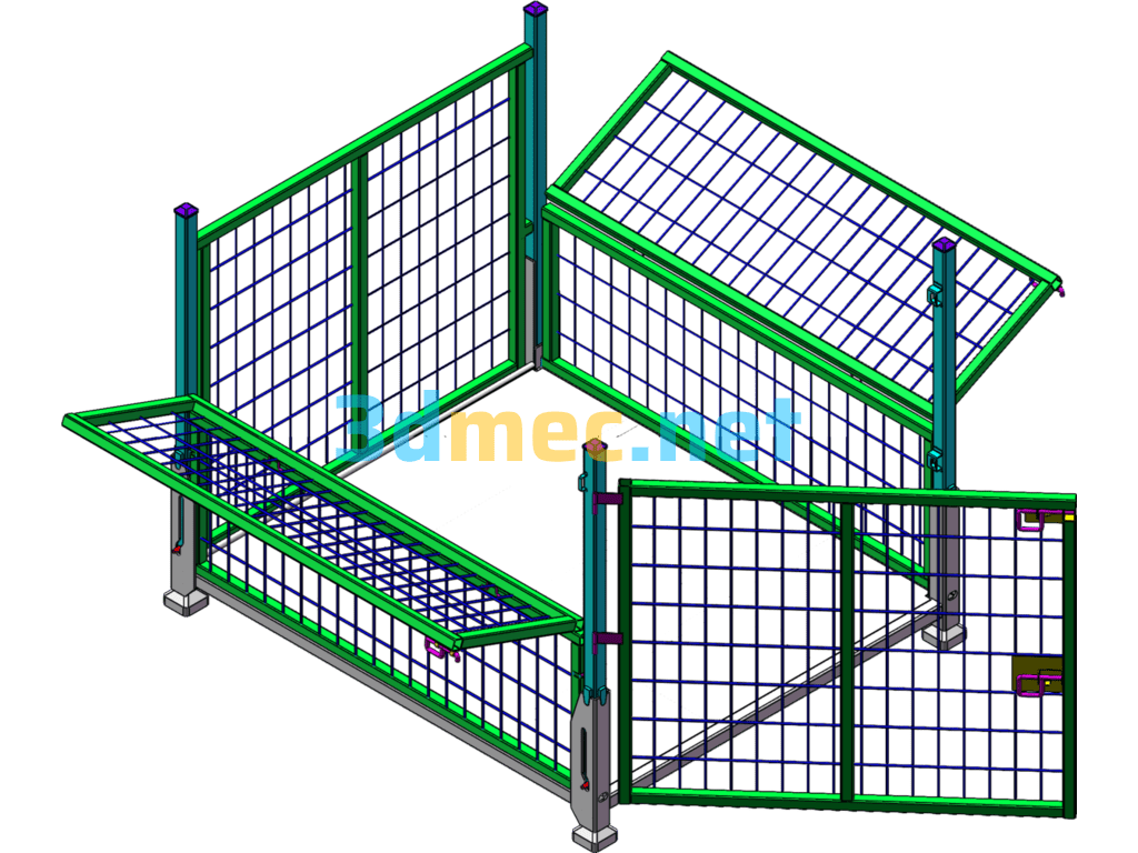 Folding Storage Cage - 3D Model SolidWorks Free Download