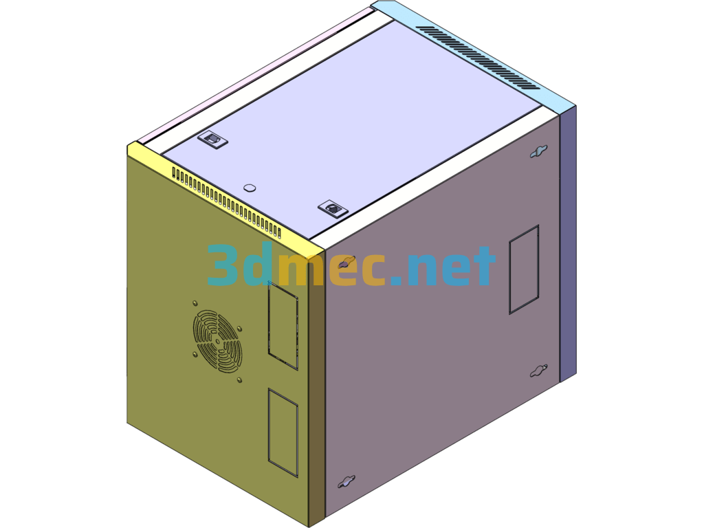 12U Wall Cabinet/Network Machine - 3D Model SolidWorks Free Download