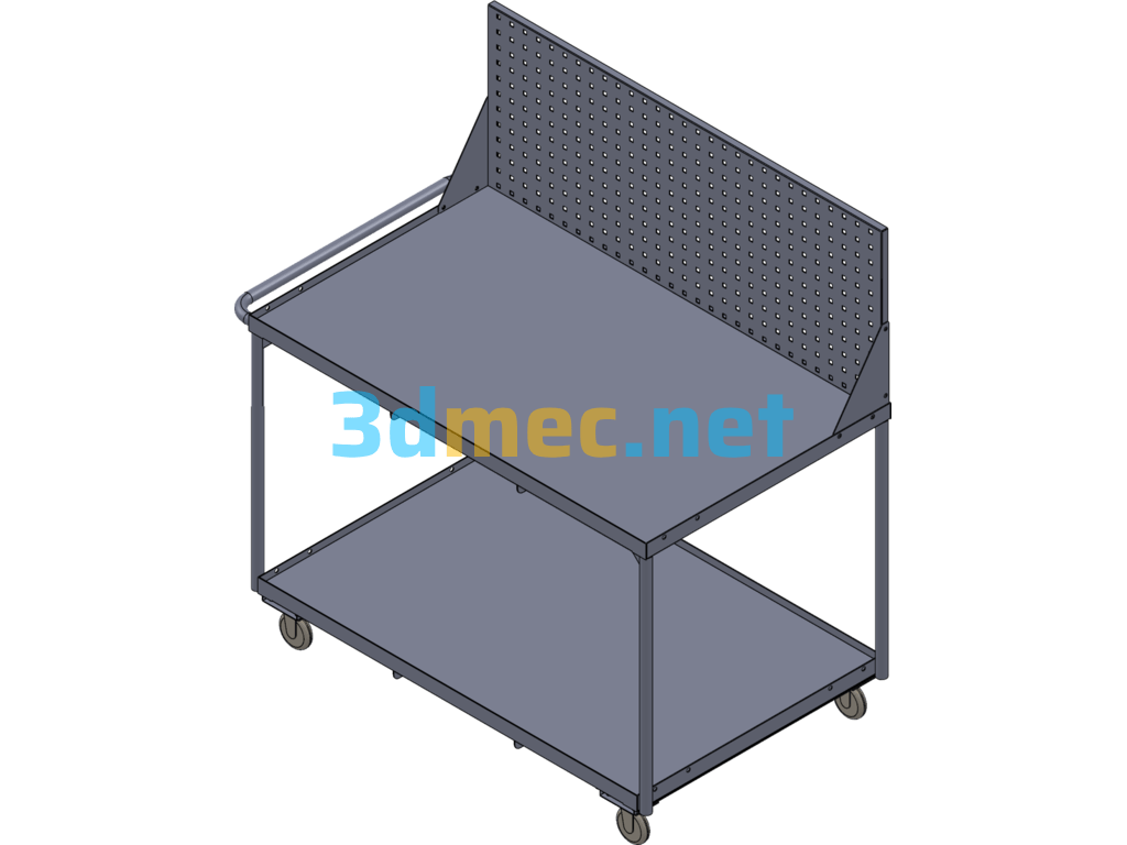 Workstation Trolley - 3D Model SolidWorks Free Download